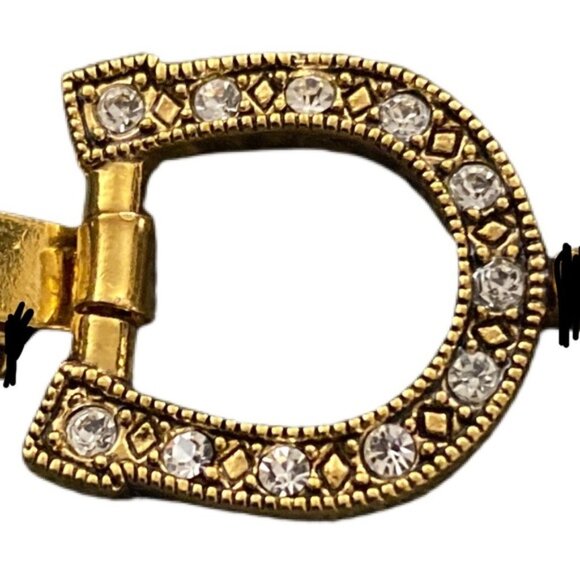 VTG Juicy Couture Womens Bracelet Lady Juicy Horseshoe Charm Gold Tone Chain 8" - Picture 3 of 9